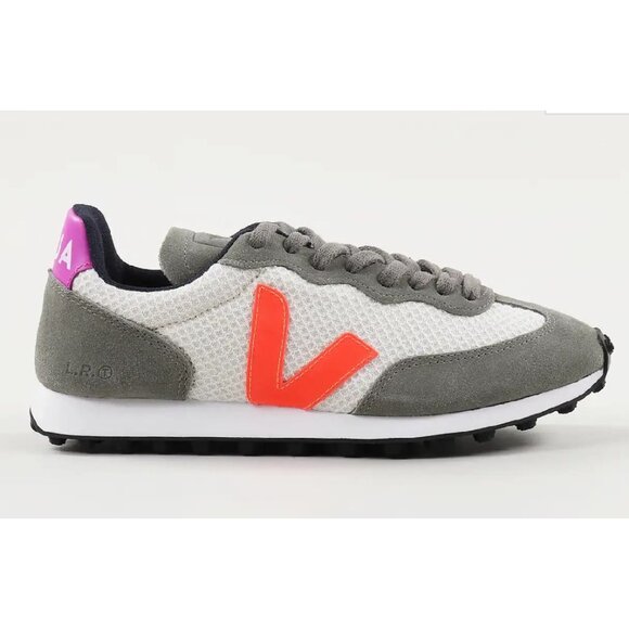 Veja Shoes - Veja Womens Rio Branco Hexamesh Shoes Gravel Orange Fluo Ultraviolet 8